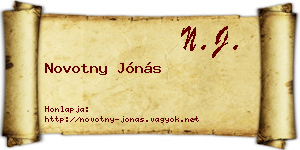 Novotny Jónás névjegykártya